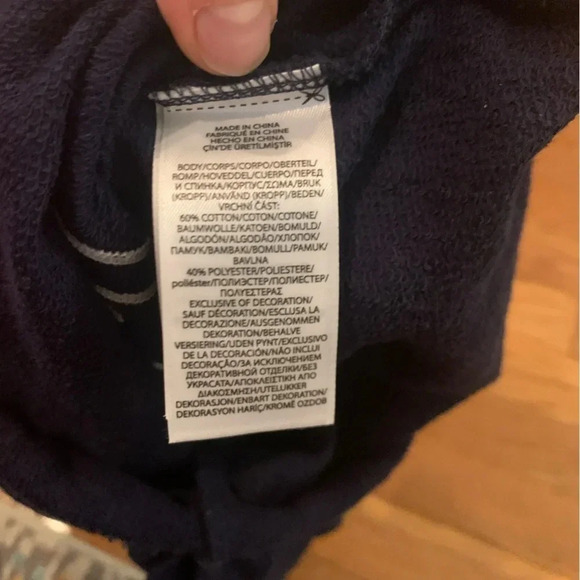 Ralph Lauren Polo Girls Navy Sweatshirt Dress with Heart Logo Size 18M - Picture 6 of 6